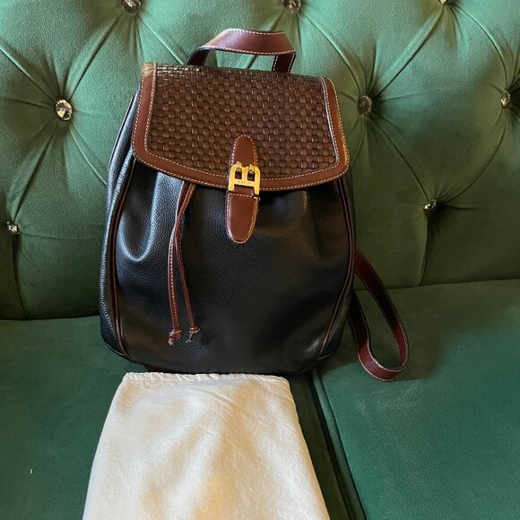 Bally Brown & Black Backpak Purse - Picture 1 of 7